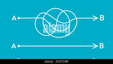 Anderes Plankonzept. Pfad von A nach B. Vektordesign-Elemente für die Modder-Infografik. Stock Vektor