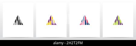 Kerzenstangenmuster formenden Buchstaben Logo Design A Stock Vektor