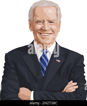 Joe Biden Präsident der Vereinigten Staaten 2021 Stock Vektor