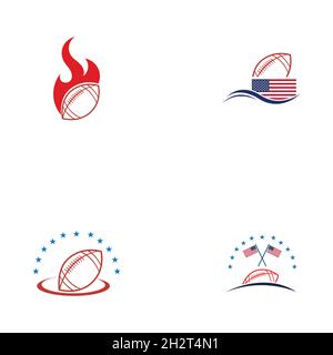 Set von American Sport Fußball Logo Vektor Illustration Design Vorlage Stock Vektor