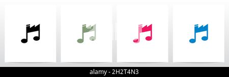 Music Note Und Factory Logo Design Stock Vektor