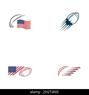 Set von American Sport Fußball Logo Vektor Illustration Design Vorlage Stock Vektor