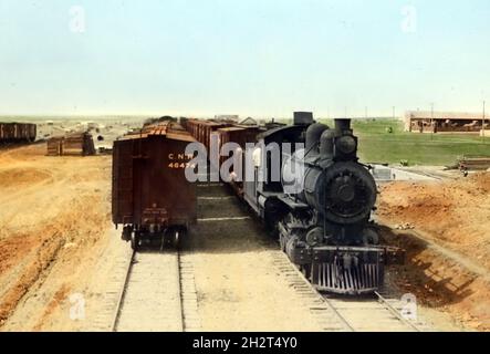 Canadian National Railway Güterzug, Anfang des 20. Jahrhunderts Stockfoto