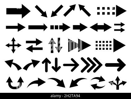 Vektor-Satz von Pfeilformen isoliert auf weiß Stock Vektor