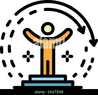 Symbol „Lider Life Skills“. Umriss Lider Life Skills Vektor-Symbol Farbe flach isoliert Stock Vektor