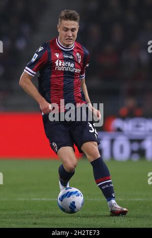 Bologna, Italien, 23. Oktober 2021. Mattias Svanberg von Bologna FC während der Serie A Spiel in Renato Dall'Ara, Bologna. Bildnachweis sollte lauten: Jonathan Moscrop / Sportimage Stockfoto