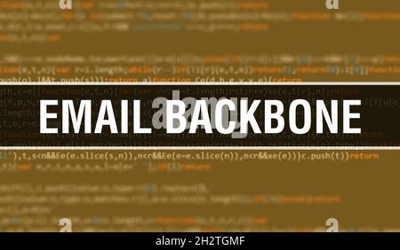 E-Mail Backbone Text geschrieben auf Programmieren Code abstrakte Technologie Hintergrund von Software-Entwickler und Computer-Skript. E-Mail-Backbone-Konzept von CO Stockfoto