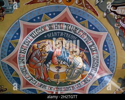 Deckenfresko, Kloster Orlat, Siebenbürgen, Rumänien. Hochwertige Fotos Stockfoto