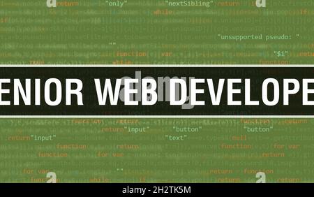 Senior Web Developer Text geschrieben über Programming Code Abstract Technologie Hintergrund von Software-Entwickler und Computer-Skript. Senior Web Developer c Stockfoto
