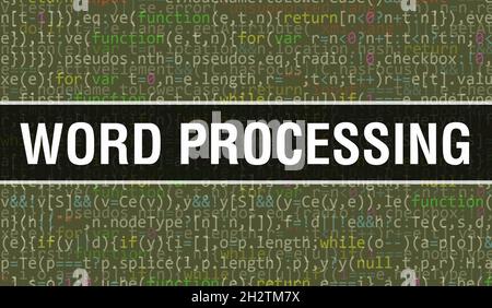 Textverarbeitung mit abstrakter Technologie Binärcode Hintergrund.Digitale Binärdaten und Secure Data Konzept. Software Stockfoto