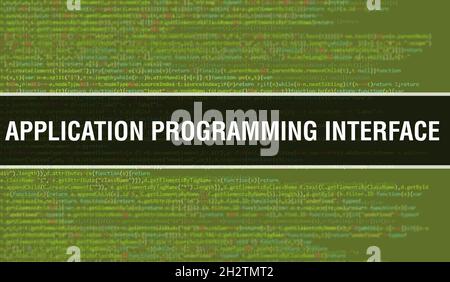 Anwendungsprogrammierschnittstelle mit abstrakter Technologie Binärcode Hintergrund.Digitale Binärdaten und Secure Data Konzept. Software Stockfoto