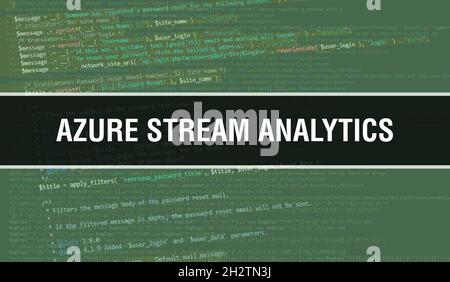 Azure Stream Analytics mit Abstract Technology Binärcode Hintergrund.Digitale Binärdaten und Secure Data Konzept. Software Stockfoto