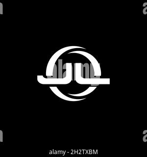 JL Monogram Logo Brief mit einfacher Form und Kreis abgerundeten Design-Vorlage isoliert auf schwarzem Hintergrund Stock Vektor