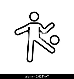 Symbol für „Jonglieren der Turnerin“. Flaches Fußballspieler-Piktogramm für das Web. Linienhub. Einfaches Symbol auf weißem Hintergrund isoliert. Symbolvektor für Umriss eps10 Stockfoto