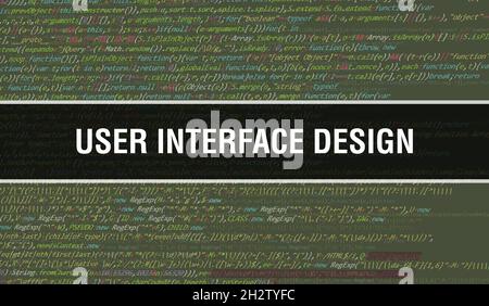 User Interface Design mit Abstract Technology Binärcode Hintergrund.Digitale Binärdaten und Secure Data Konzept. Software Stockfoto