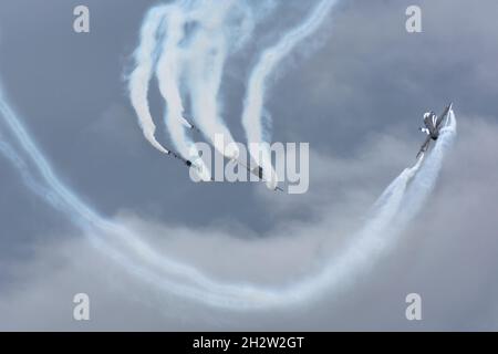 Radom, Polen - 25. August 2018: Radom Air Show - Midnight Hawks in BAE Hawk 51 Jets Stockfoto