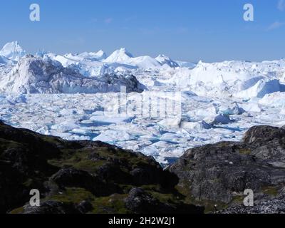 Blick auf Grönland Kangia eisfjord in der Disko Bay Stockfoto