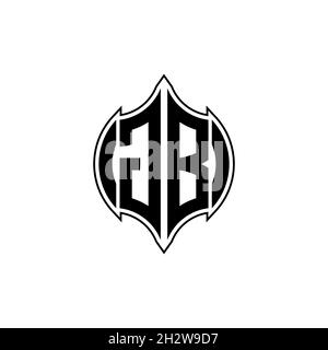 GB Monogram Logo-Buchstabe mit Gemoteric Linie abgerundeten Form Stil Design auf isoliertem Hintergrund, geschilderter Buchstabe Monogramm Stock Vektor