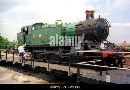 Dampflokomotive 4144 - BR Klasse 41xx - Didcot Railway Centre, Didcot, Oxfordshire, England, UK. Stockfoto