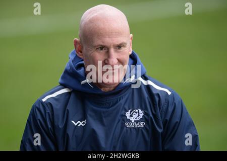 Featherstone, Großbritannien. Okt. 2021. Nathan Graham Head Coach of Scotland vor der Rugby League International Jamaica vs Scotland im Millenium Stadium, Featherstone, UK Credit: Dean Williams/Alamy Live News Stockfoto