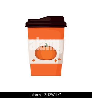 Kaffee- oder Teetasse zum Kürbis. Stock Vektor