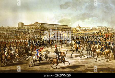 Kavallerie der italienischen Armee 1805-1814 ( Maler A. Adam ) Napoleon, Napoleon Bonaparte, (1769–1821), Napoleon I., französischer Kaiser, Frankreich. Stockfoto