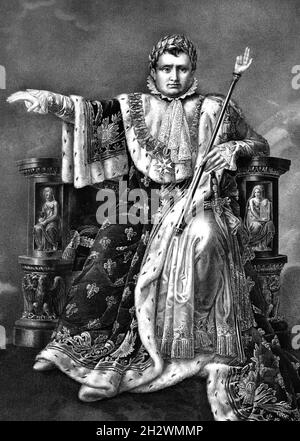 Napoleon, Napoleon Bonaparte, (1769–1821), Napoleon I., Napoléon Bonaparte, , Napoleone Buonaparte, Nebennamen , Korsisch oder der kleine Korporal, Le Corse , Le Petit Caporal, (1769 Ajacio, Korsika – 1821 St. Helena Island ), französischer General, erster Konsul (1799–1804), Kaiser der Franzosen (1804–1814/15), eine der berühmtesten Persönlichkeiten der Geschichte des Westens, Stockfoto