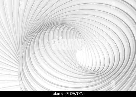 3D-Muster symmetrische und geometrische Linien abstrakter Hintergrund, weiße Verläufe linierte Formen Stockfoto
