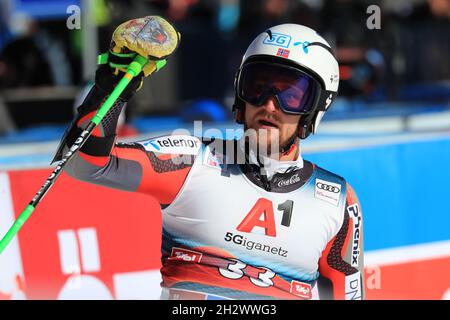 Solden, Österreich. Okt. 2021. Alpine Ski World Cup 2021-2022: 1. Herren-Riesenslalom, Eröffnungsrennen im Rahmen des Alpine Ski World Cup in Solden am 24. Oktober 2021; Rasmus Windingstad (NOR) (Foto von Pierre Teyssot/ESPA-Images) Kredit: Europäische Sport Fotoagentur/Alamy Live News Stockfoto