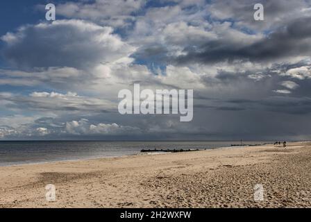 Weite offene Fläche an der Küste von Norfolk, East Anglia, Großbritannien Stockfoto