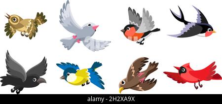 Fröhliche fliegende Vögel Stock Vektor