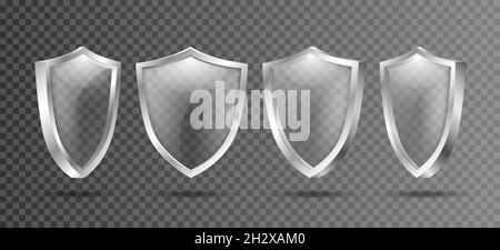 kristallklare 3D-Abschirmungen Stock Vektor