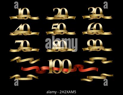 Zahlen zum Jahrestag der Feier Stock Vektor