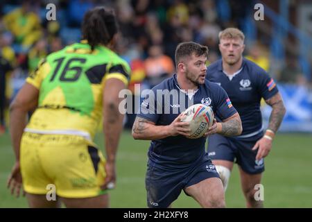 Featherstone, England - 24. Oktober 2021 - Liam Hood of Scotland in Aktion während der Rugby League International Jamaica vs Scotland im Millenium Stadium, Featherstone, UK Dean Williams Stockfoto