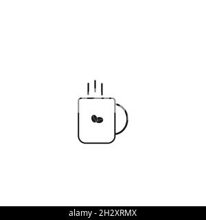 Symbolvektor für Kaffeetassen auf weißem Hintergrund isoliert. Stock Vektor