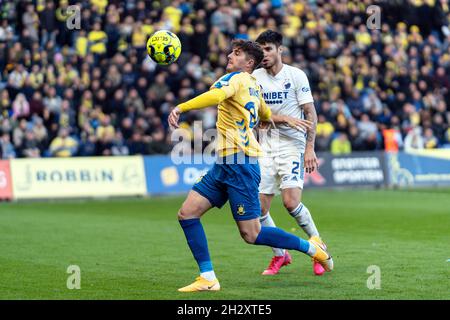 Broendby, Dänemark. Okt. 2021. Marko Divkovic (24) aus Broendby, WENN er während des 3F Superliga-Spiels zwischen Broendby IF und dem FC Kopenhagen im Broendby Stadion in Broendby gesehen wurde. (Foto: Gonzales Photo/Alamy Live News Stockfoto