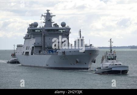 22/10/2021 Portsmouth, Großbritannien. Eine internationale Flottille von Kriegsschiffen der Marine Spaniens, Portugals, Kanadas, Belgiens und Norwegens besuchte HMNB Portsmouth Stockfoto