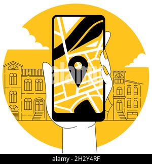 Mit mobilen Apps Stock Vektor
