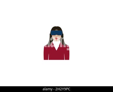 Frau, virtuelle Realität, vr Symbol. Vektorgrafik. Flaches Design. Stock Vektor