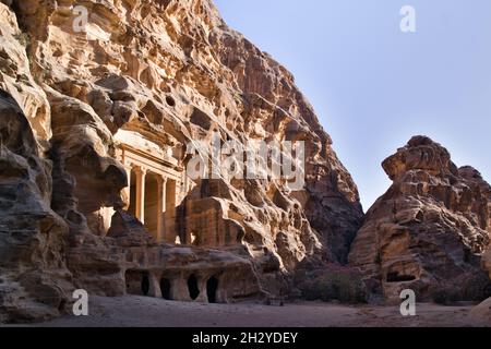 Sonnenuntergang in Al Baida (kleine Petra) Stadt in Jordanien Stockfoto