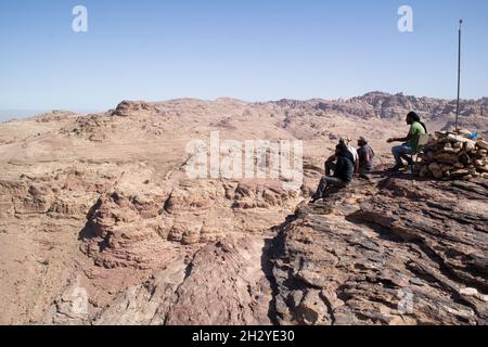 Wadi Araba Wüste in der Nähe von Petra, Jordanien Stockfoto