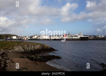 Stornoway Haway von der Lews Castle Grounds aus gesehen, Stornoway, Isle of Lewis, Äußere Hebriden, Schottland, VEREINIGTES KÖNIGREICH Stockfoto