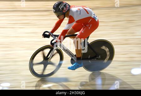 Eiya HASHIMOTO (JPN) im Einsatz beim Herren Omnium Points Race während der UCI 2021 Track World Championships am 23. Oktober 2021 im Jean Stablinksi Velodrome in Roubaix, Frankreich Credit: SCS/Soenar Chamid/AFLO/Alamy Live News Stockfoto