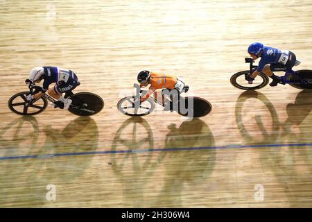 Roubaix, Frankreich, 24. Oktober 2021, Amy Pieters (NED) in Womens Madison während der UCI 2021 Track World Championships am 23. Oktober 2021 im Jean Stablinksi Velodrome in Roubaix, Frankreich Credit: SCS/Soenar Chamid/AFLO/Alamy Live News Stockfoto