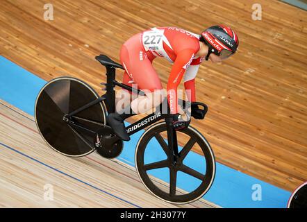 Roubaix, Frankreich, 24. Oktober 2021, Mina SATO (JPN) in Damen Keirin während der UCI 2021 Track World Championships am 24. Oktober 2021 im Jean Stablinksi Velodrome in Roubaix, Frankreich Credit: SCS/Soenar Chamid/AFLO/Alamy Live News Stockfoto