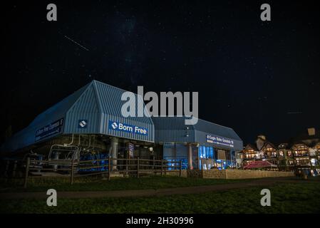 Der Boden einer Gondel in Vail, Colorado. Stockfoto