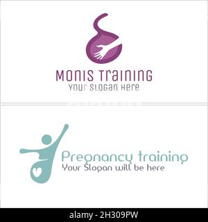 Moderne Gesundheit medizinische Geburtshelfer Schwangere Menschen Logo-Design Stock Vektor