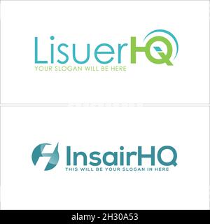 Moderne Technologie Business Initialen Text HQ gekrümmtes Logo Design Stock Vektor