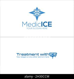 Moderne medizinische Behandlung Kite Eis Kombination Marke Logo-Design Stock Vektor
