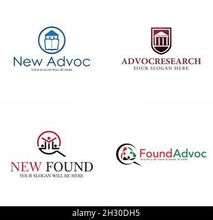 Moderne Bildung Anwalt Gebäude Buch Menschen Logo Design Stock Vektor